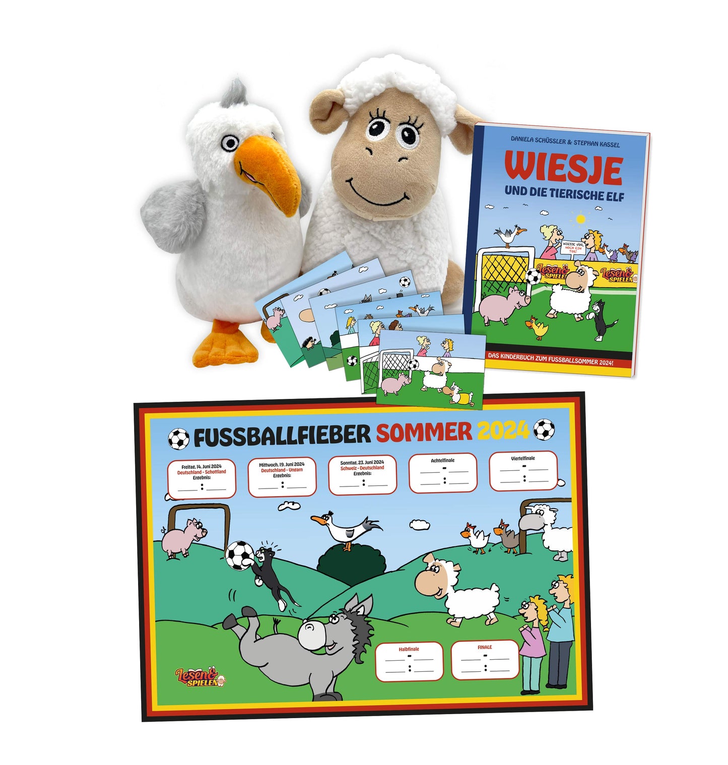 Wiesje und die tierische Elf - Xxl Fan-Paket mit Schaf Wiesje, Möwe Kalle, Poster und Stickern