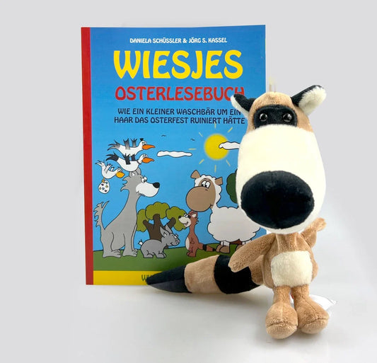 Wiesjes Osterlesebuch plus Waschbär Fredi als Kuscheltier